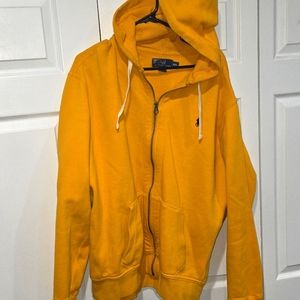Polo Ralph Lauren XXL zip up hooded sweater yellow